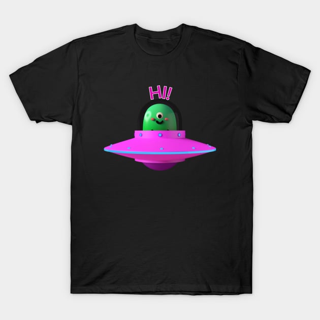 Alien Space Craft Hi T-Shirt by DesignIndex